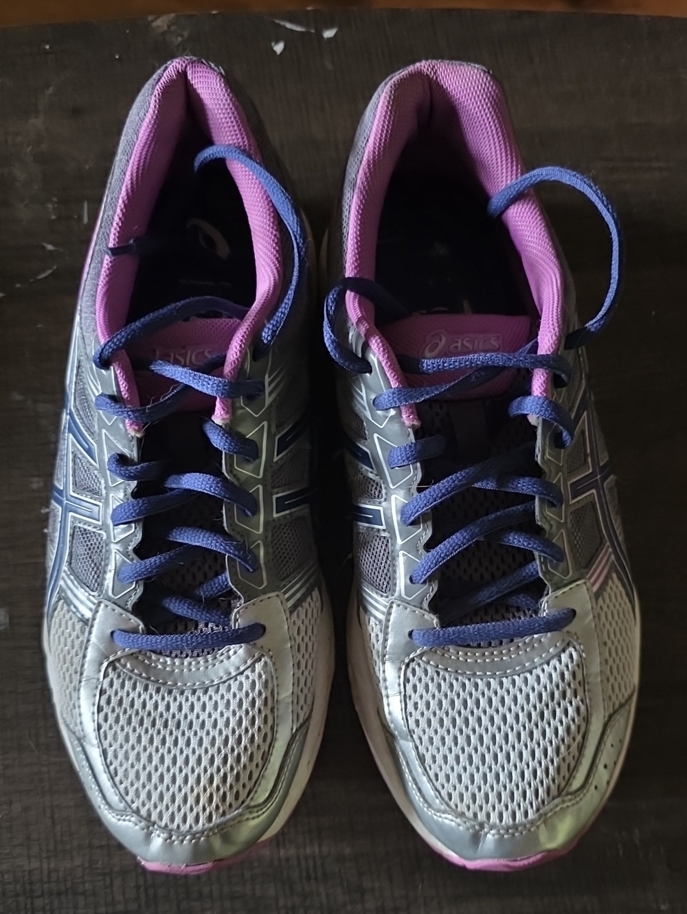 ASICS Gray Athletic Sneakers with Purple Accents Womens Size 9 1/2